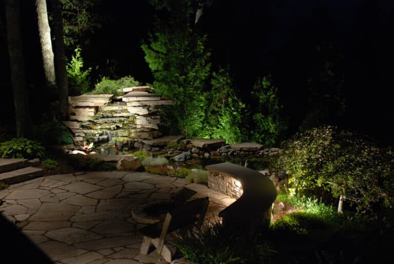 Outdoor lighting - Stone ground and greenery