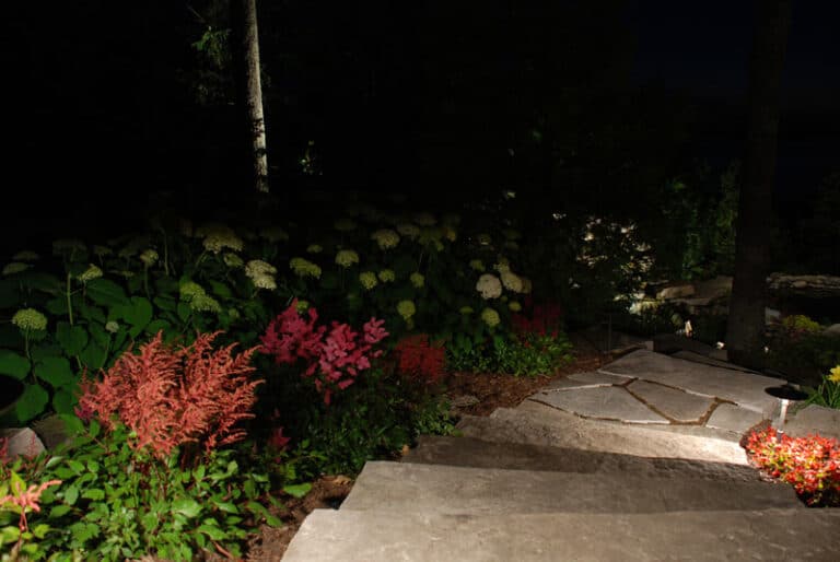 Outdoor lighting - stone steps and walkway